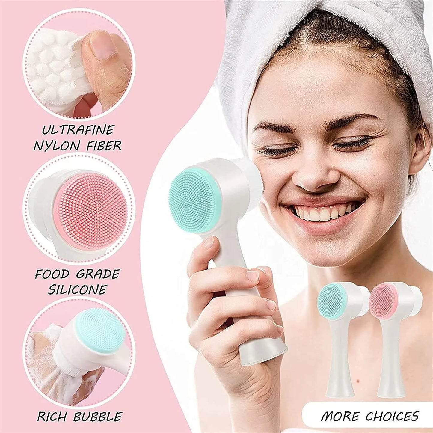 Double-Sided Face Cleansing Brush
