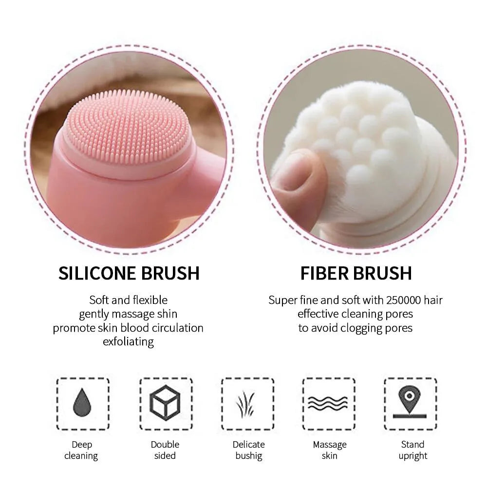 Double-Sided Face Cleansing Brush
