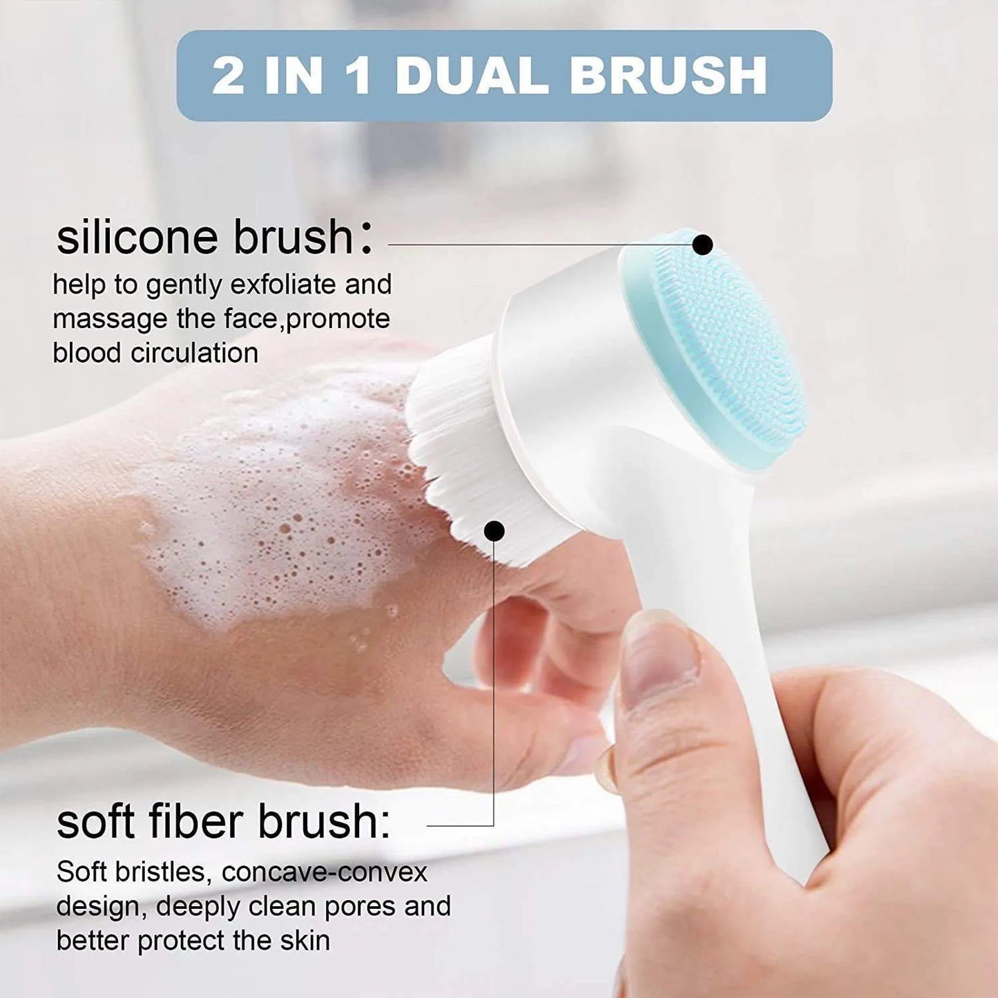 Double-Sided Face Cleansing Brush