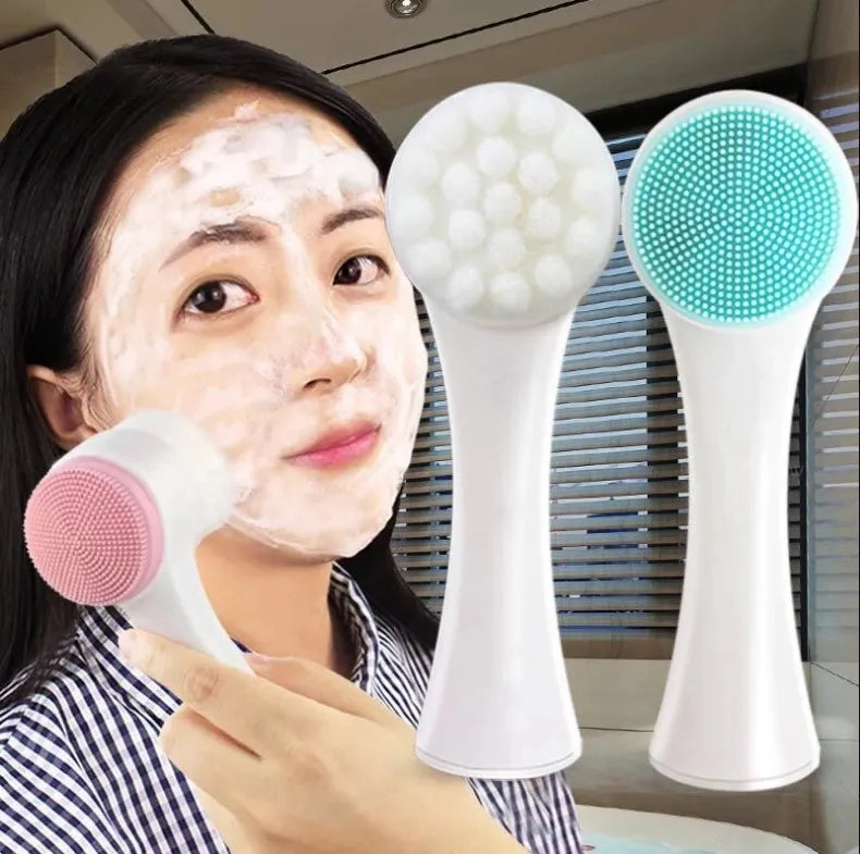 Double-Sided Face Cleansing Brush