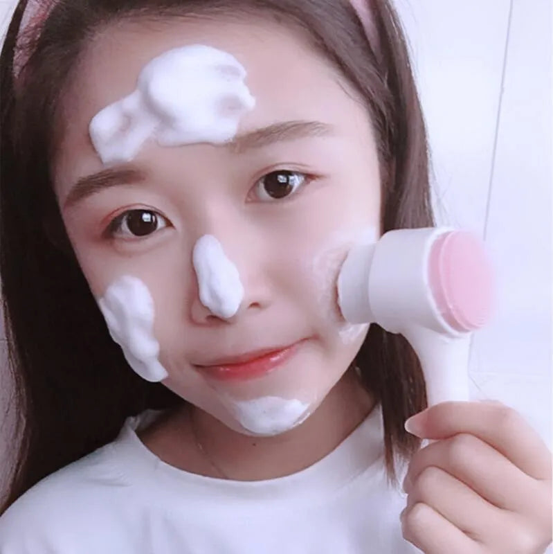 Double-Sided Face Cleansing Brush